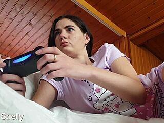 Amateur Russian Teen Step Sister Gets Creampied While Gaming Fortnite by Oliver Strelly