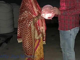 Husband and wife rough chudai after Karva Chauth fast