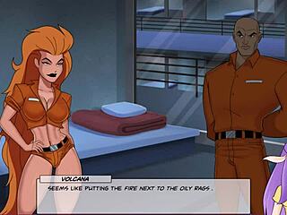 Redhead Lesbian Anime Girls Kiss and Fuck with Big Cocks in Game