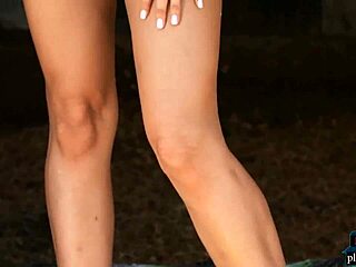 Curvy black milf Briana Ashley strips outdoors