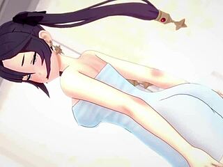 Mona Strips Towel for Uncensored Hentai Fucking