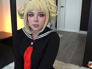 Toga Himiko in cosplay deepthroats big dick sloppily until facial cumshot