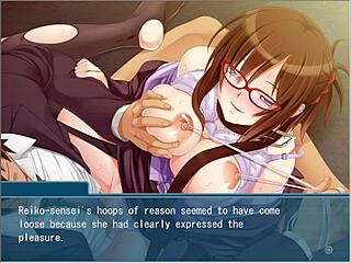 Beautiful female teacher obeys me, revealing masochism behind glasses in part 2