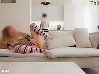 Masturbating casually while watching TV