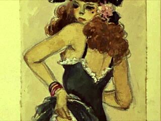 Classic Vintage Illustration Depicting Erotic Scenes In Retro Style