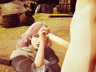 Watch Melina from Elden Ring deepthroat that cock in this uncensored 3D hentai?