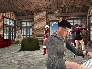 I watch my blonde wife slut with elves at Christmas