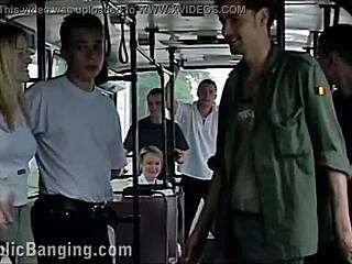 Public bus gets wild with gay gangbang and orgy