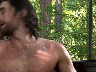 Muscular men in intense group sex scenes and orgies