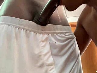 feeling the intense pleasure of sucking that big black cock