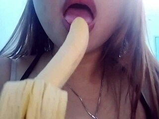 Chubby Filipina Sucks Banana Deeply