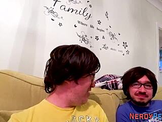 British Amateur Sucks Off Nerd in First-Time Blowjob Scene