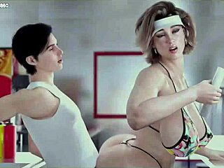 Curvy stepmom with big tits gets ass filled by huge cock in hentai game