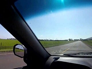 Big tits oral in public uber with creampie