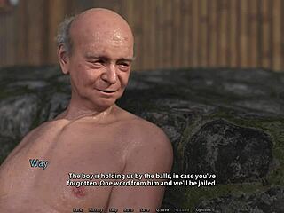 big tits anime girl gives handjob to strangers in public threesome