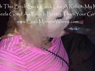 What a cock sucking pro! She deepthroats and swallows cum like a slut!