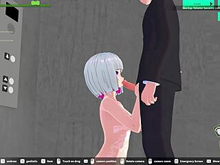 hentai girl blows in elevator creampie