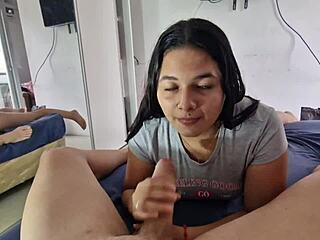 Teen and milf sucking cock with big natural tits and ass 😍