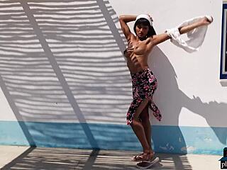 i watch angel constance strip naked outdoors for playboy