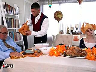 Russian Milf Casca and Aria Banks Stuffed Hard on Thanksgiving!