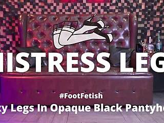 Legs In Black Opaque Pantyhose