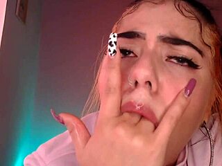 Egirl spits and drools all over cock in sloppy ahegao blowjob!