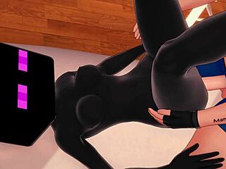 女友全套Enderman装床上玩3D我的世界Hentai