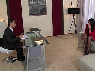 Busty Milf Emma Leigh - Seduced at Office for Rough Desk Fucking Action