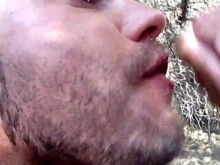 Gay Cruising Outdoors with Public Cumshots Compilation