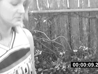 Blonde teen sucks and jacks huge black cock after smoking.