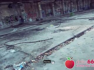 Outdoor POV Bang with Big Natural Tits Candy Alexa at Berlin Airport