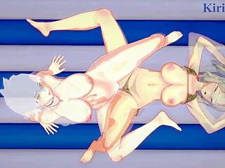 Imu和Miyabi狂野女同扶她本子大战！