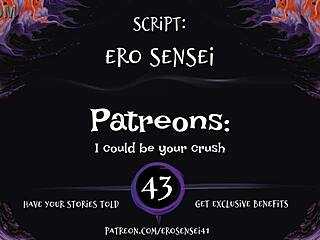 In this erotic audio, a woman indulges in masturbation fantasizing about her celebrity crush, reaching orgasm in POV reality