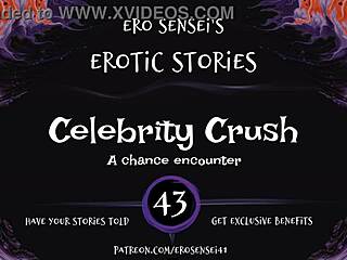 In this erotic audio, a woman indulges in masturbation fantasizing about her celebrity crush, reaching orgasm in POV reality