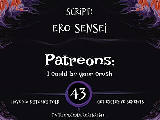 In this erotic audio, a woman indulges in masturbation fantasizing about her celebrity crush, reaching orgasm in POV reality