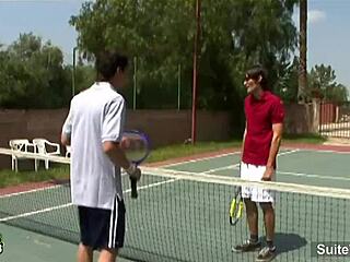 tennis gay jocks banging hard outdoors, so hot!