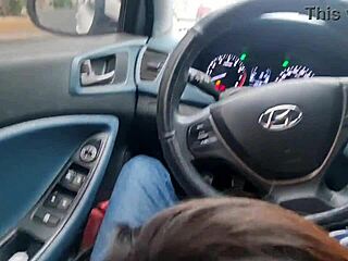 Nymphomaniac college student can't pay for taxi and offers a blowjob