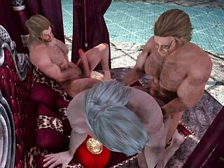 In Skyrim's Palace, Hairy Characters Engage in Intense Gay Fuck Fest with Monster Cocks and Footjobs