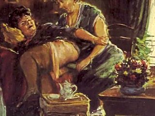 Vintage erotic illustrations tell steamy old tales.