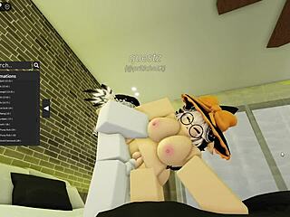 cute robloxian witch gets banged by stranger in group