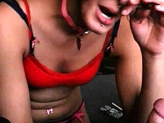 Skinny emo slut sucks daddy's cock loudly!