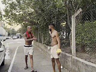 sexy outdoor encounter with gay couple in countryside