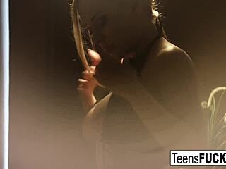 busty blonde teen 18+ katarina seduces him in lingerie and stockings, leading to intense anal play and blowjob