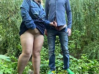 Unfamiliar milf in pantyhose milked my dick outdoors, wow!