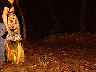 Wildly kinky outdoor sex in the woods at night
