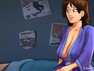 Wow! Summertime Saga Milf Devours His Big White Cock with Juicy Lips!