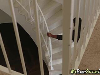 Babysitter's tight pussy pounded hard by young stud