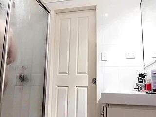 Wife with hairy pussy shows off her sexy beaver tits.