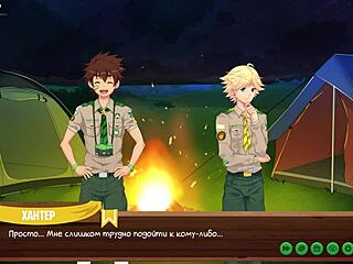 Game friends camp episode 3 - hiking and banging in forest with Russian voice