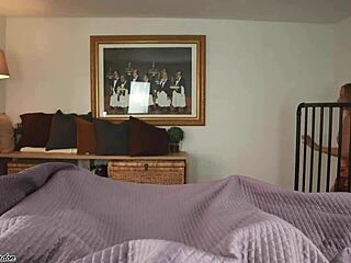 Early morning, Madison McQueen gives a double blowjob to two guys